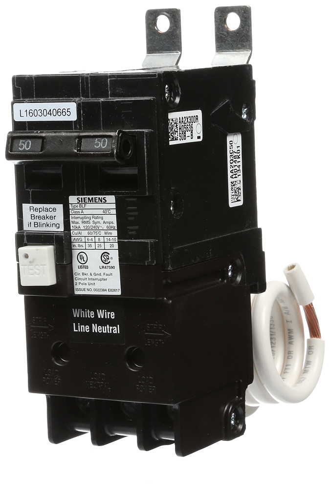 BRKR BLHF GFCI 5mA 2P 240V 50A 22KA