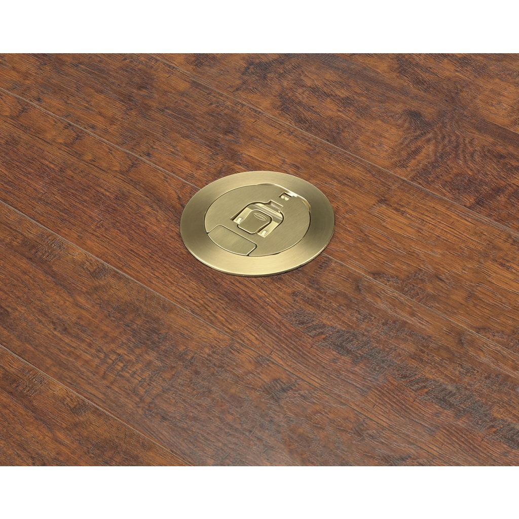 4" CFBS1R4 Series, Round Cover Assembly, Brushed Brass Plated Finish