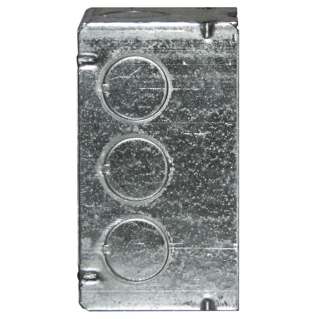 4 in. x 2 in. Handy Box, Welded, 2-1/8 in. Deep, Eleven 1/2 in. KO's