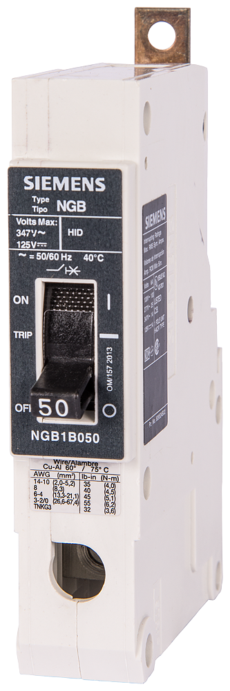 BREAKER NGB 1P 50A 347V 14KA LD LUG