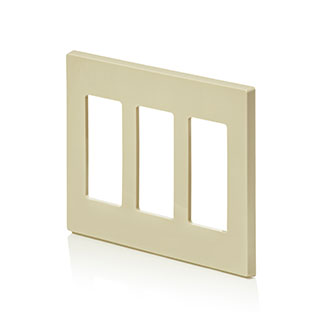 3-Gang Decora Plus Screwless Wallplate Polycarbonate, Ivory