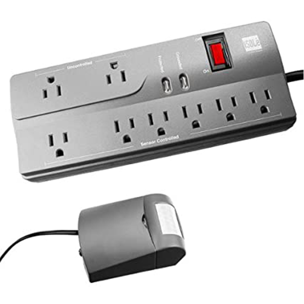 8 outlet power strip with Auto matic-on sensor