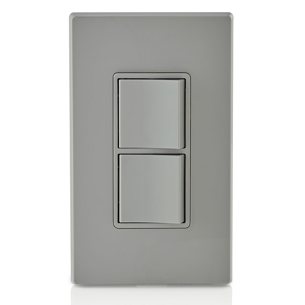 15 Amp Decora Single-Pole / Single-Pole Combination Switch, Grounding, Gray