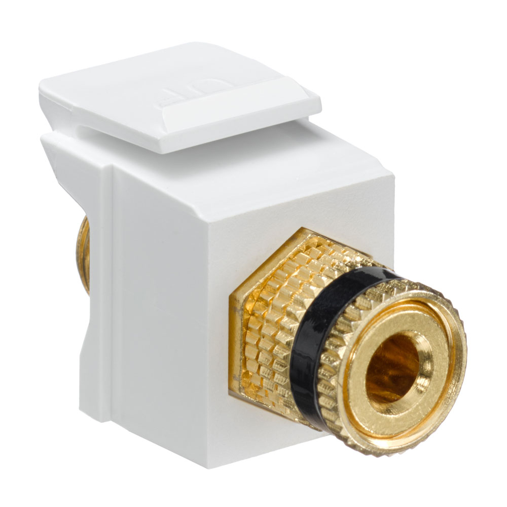 Binding Post QUICKPORT™ Coupler, Black Stripe, White Housing