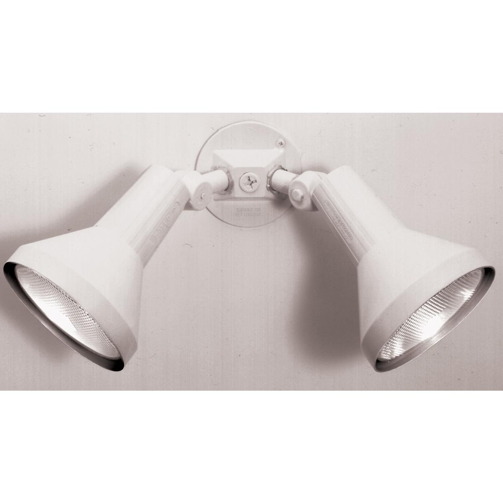 2 Light - 15" Flood Light PAR38 with Adjustable Swivel - White Finish