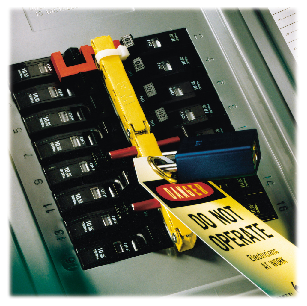 3M PanelSafe Lockout System PS-1015, 1-in Spacing, 15 Slots, safeguards your electrical machines and lighting and equipment