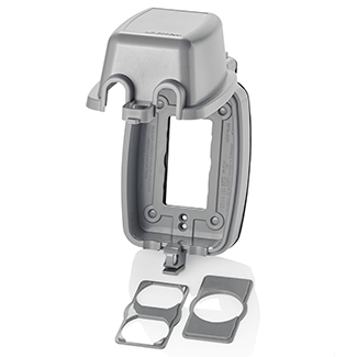 1-Gang Extra Duty Weather-Resistant While-In-Use Cover for GFCI/Decora, Vertical, Gray