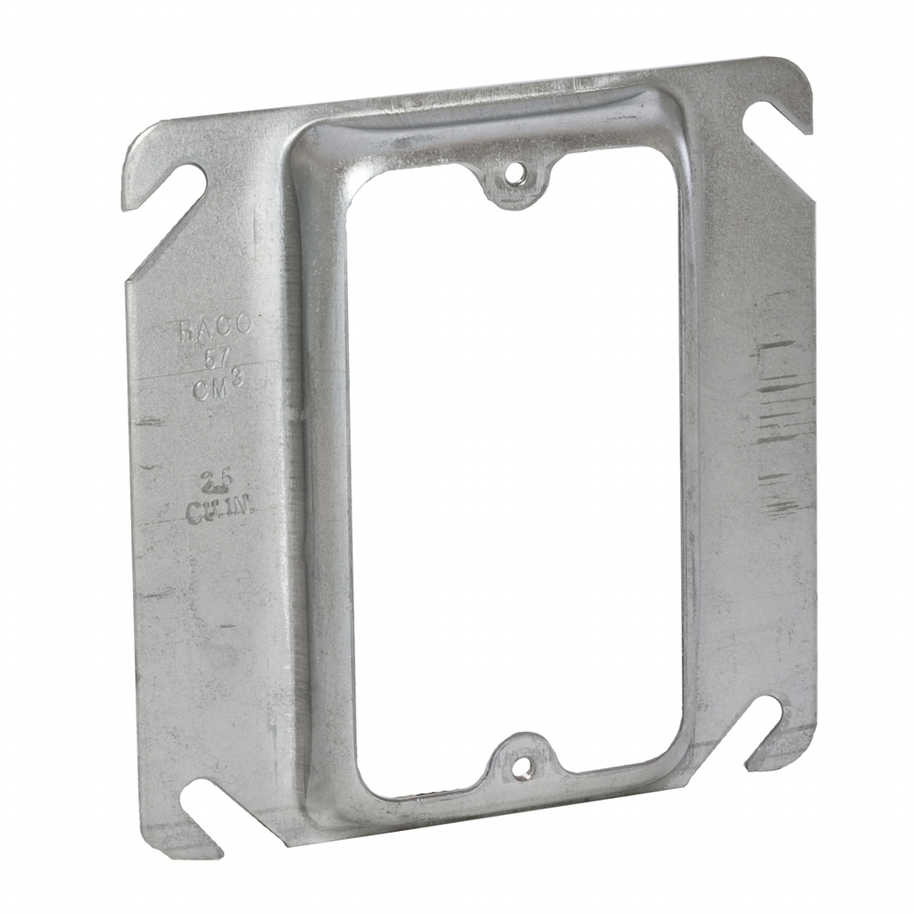 4 in. Square Cover, 1-Device, 1/2 in. Raised