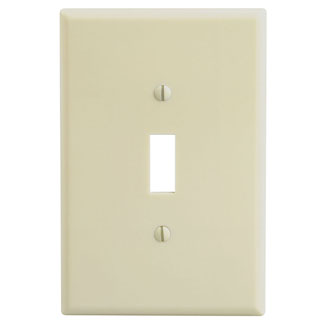 1-Gang Toggle Switch Wallplate, Oversized, Thermoset, Ivory