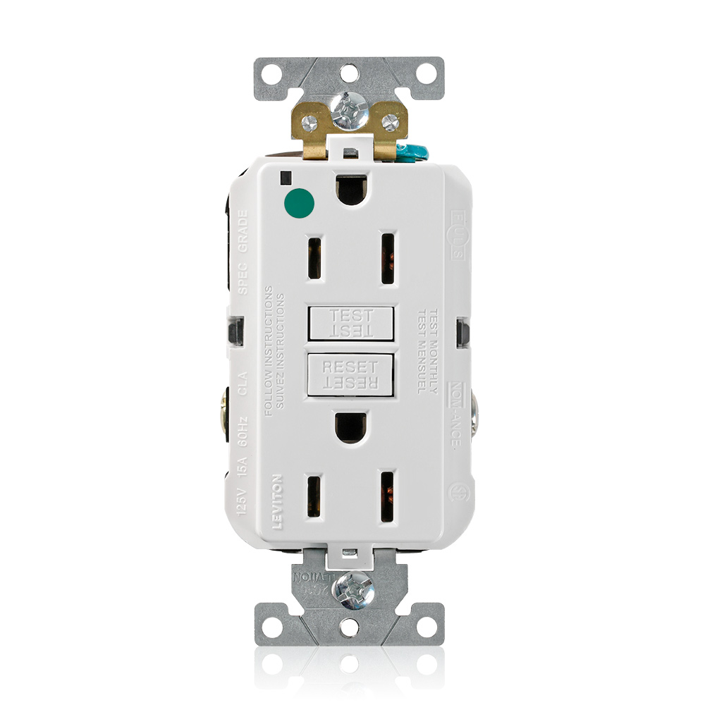 15 Amp SmartlockPro® GFCI Receptacle/Outlet, Hospital Grade