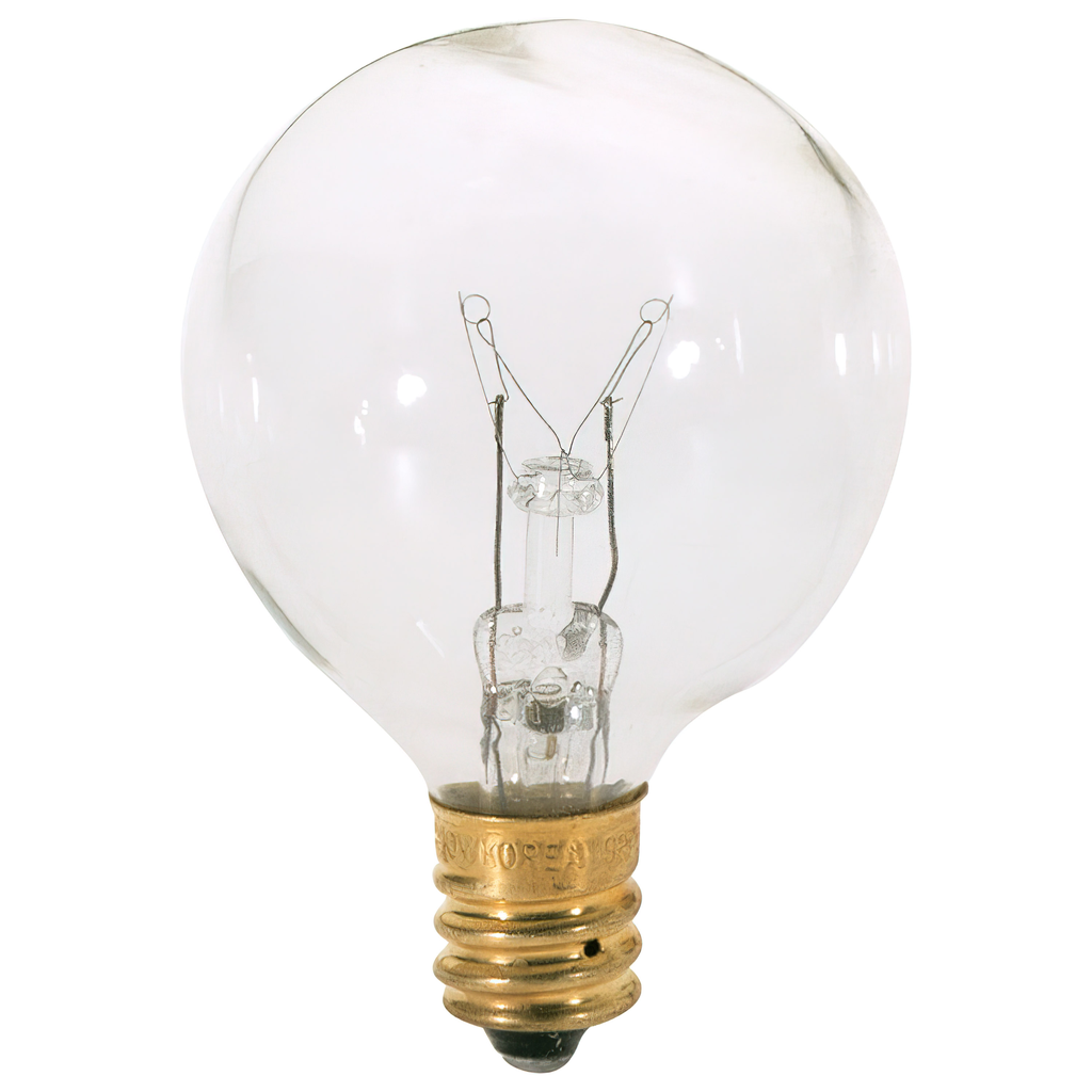 40 Watt G12 1/2 Incandescent; Clear; 1500 Average rated hours; 370 Lumens; Candelabra base; 120 Volt
