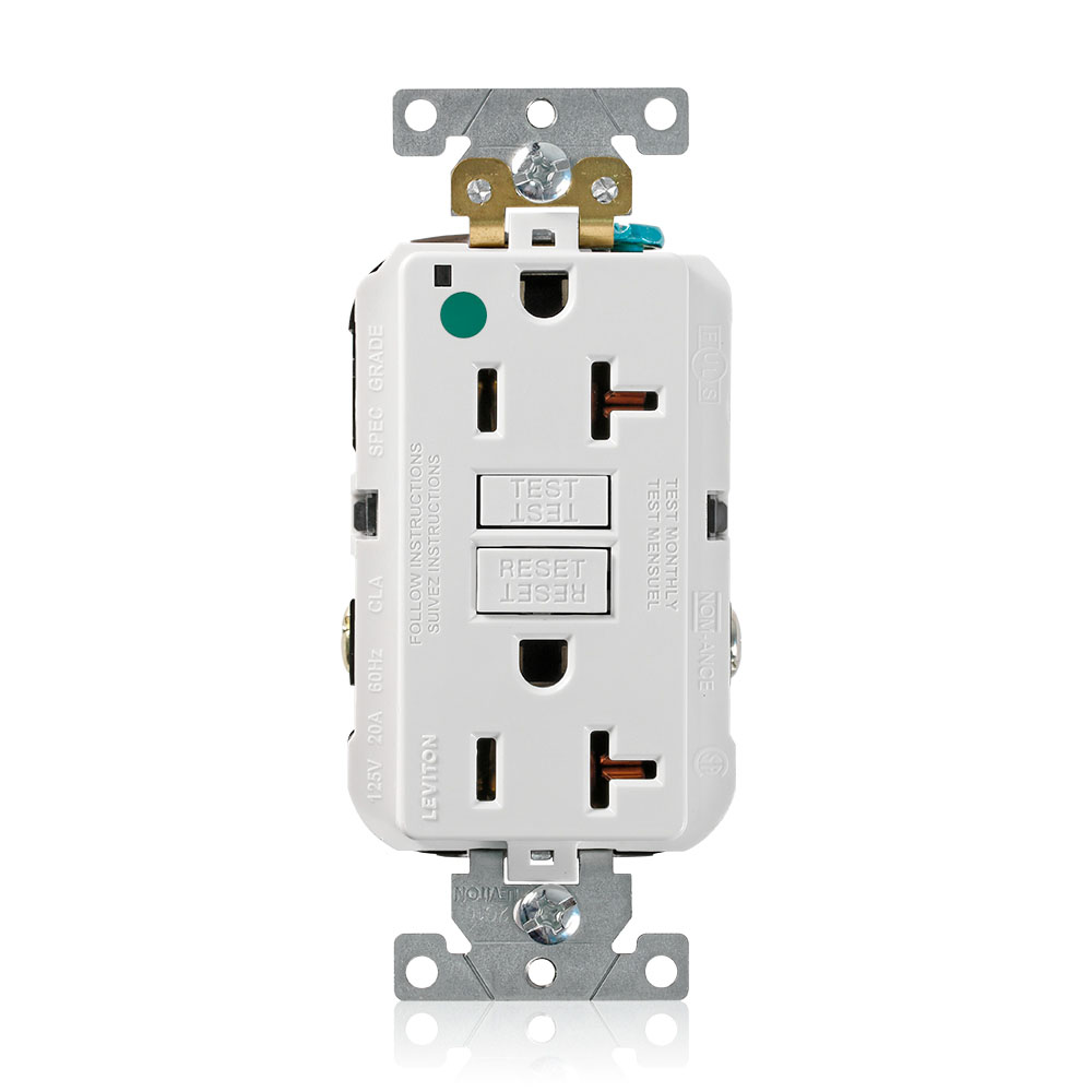 20 Amp, SmartlockPro® GFCI Receptacle/Outlet, Hospital Grade