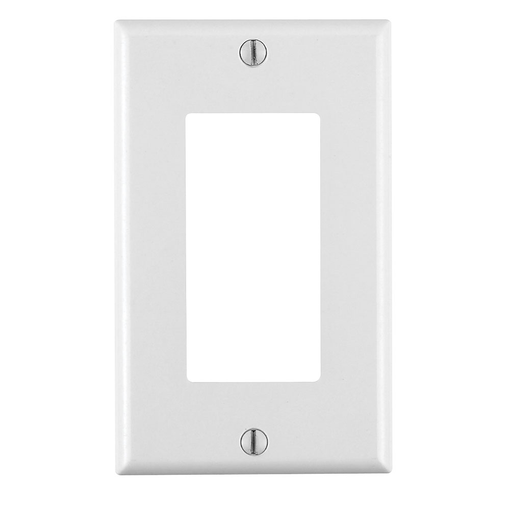 1-Gang Decora/GFCI Device Wallplate, Standard Size, Thermoset, White