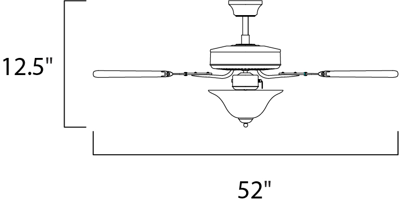Basic-Max 52" Ceiling Fan White/Light Oak Blades, Matte White