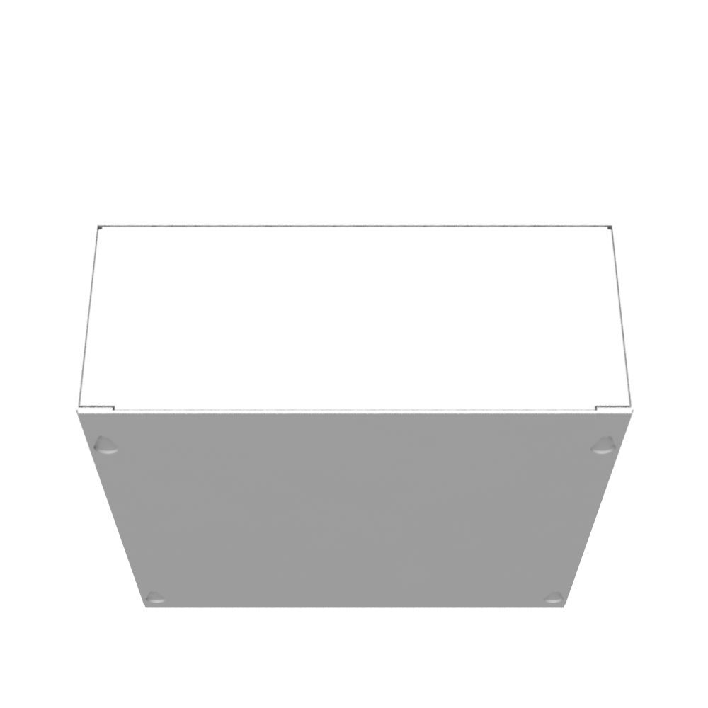 10x4X10 Screw Cover Type 1 UL Steel No KO Gray Cover w/Teardrop Slots Holes In Back