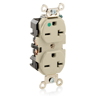 20 Amp Duplex Receptacle/Outlet, Hospital Grade, Self-Grounding