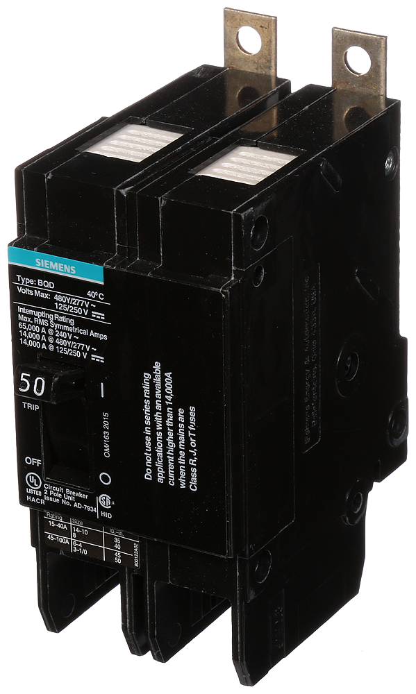BREAKER BQD 2P 50A 480VAC 14KA