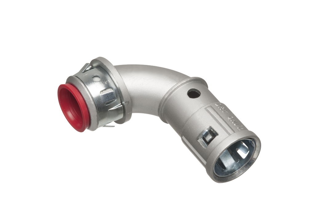 90 degree snap to it cable connector. Zinc die-cast for AC, MCI, HCF, MCIA, MCPCS cable. With Insulated throat. Cable Range .405 to .600.