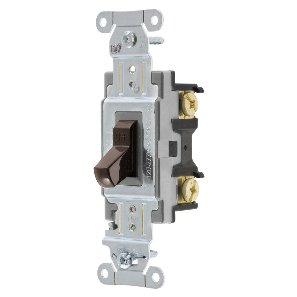 15A Single Pole Toggle Switch, 120/277V, Brown