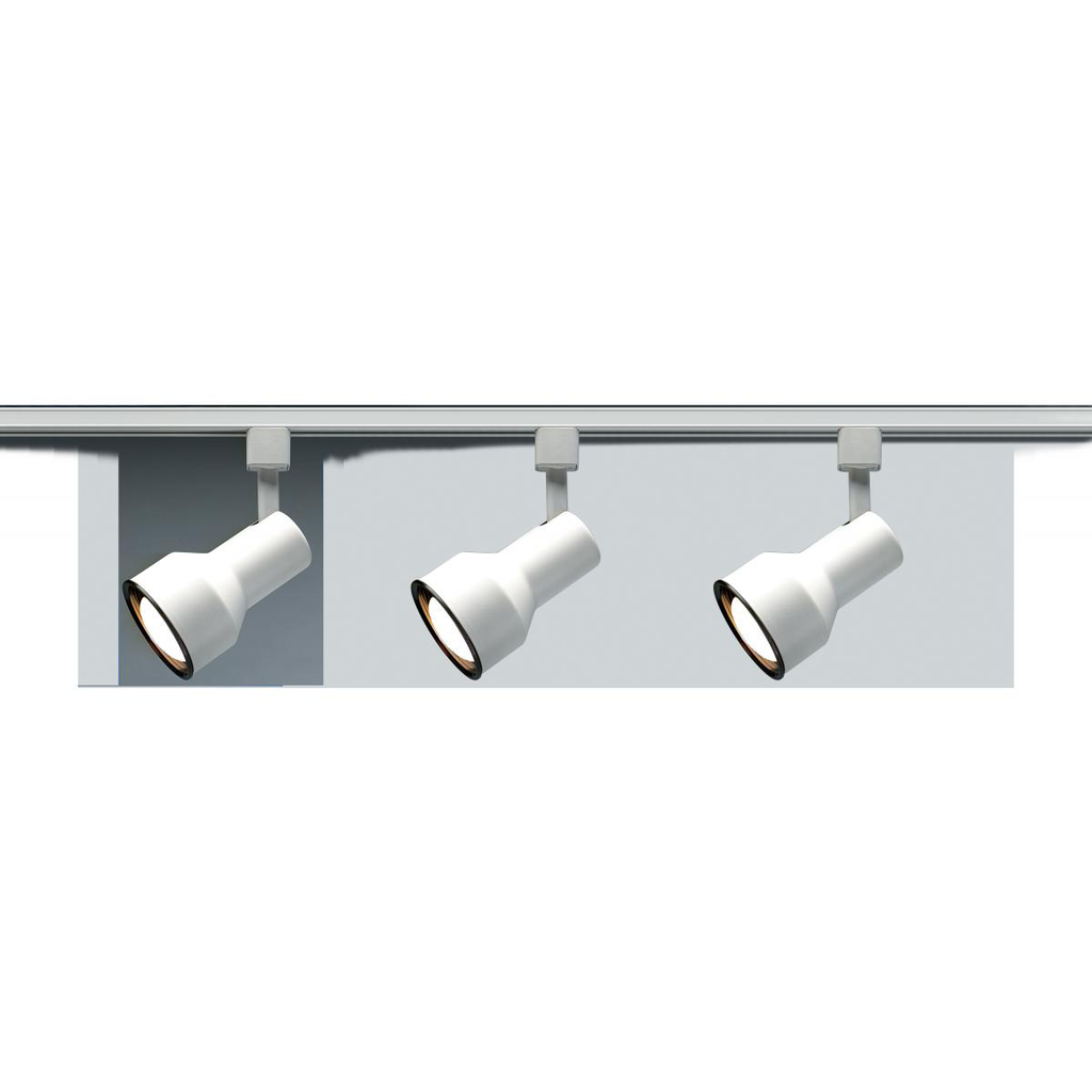 1 Light - R30 - Track Head - Step Cylinder - White Finish