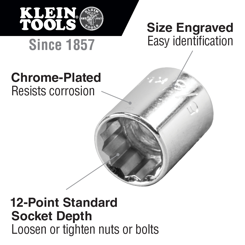 1/2-Inch Drive Socket Wrench Set, 16-Piece