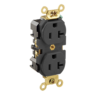 20 Amp Duplex Receptacle/Outlet, Industrial Grade, Self-Grounding