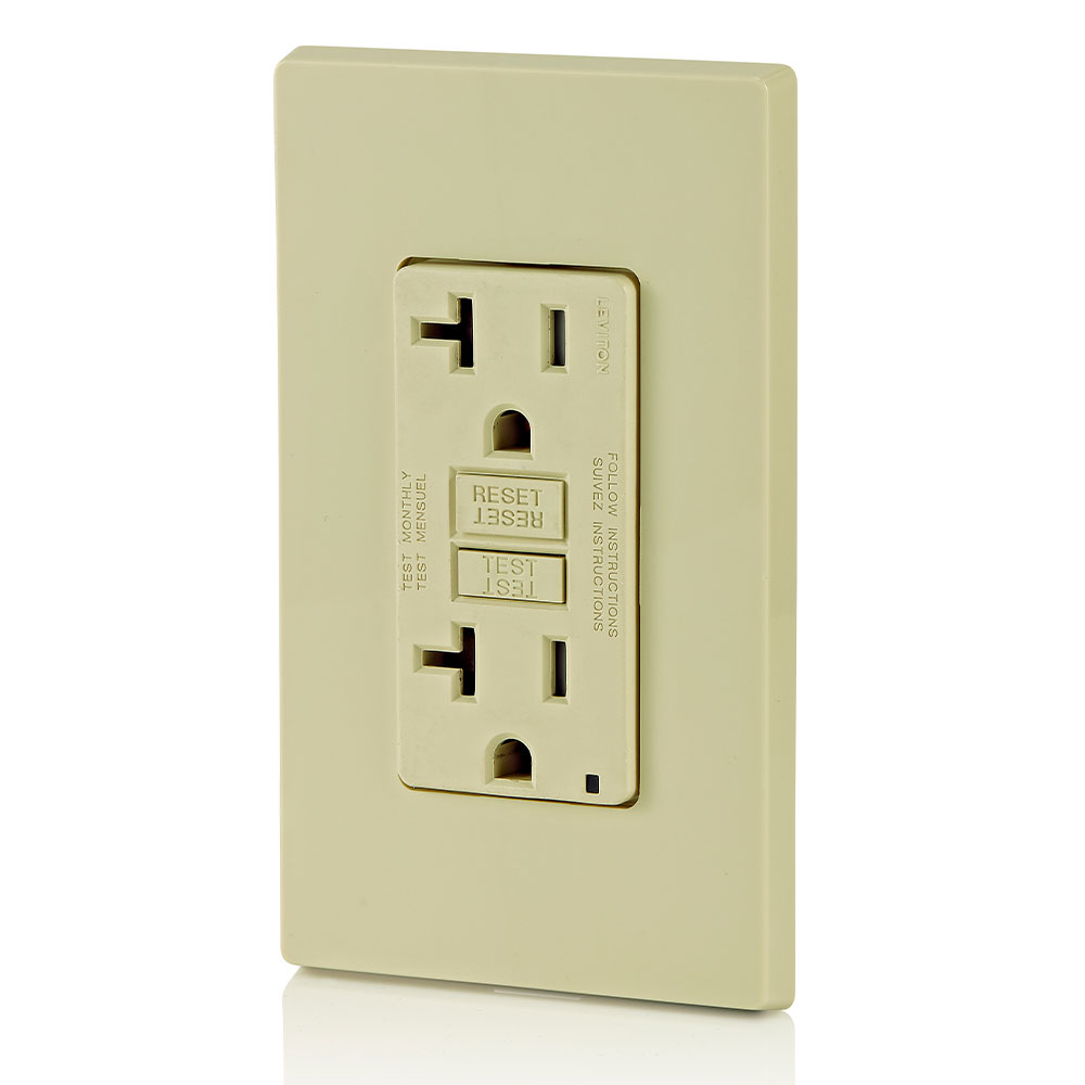 20 Amp, Self Test, Tamper-Resistant GFCI Outlet with LED Indicator Light