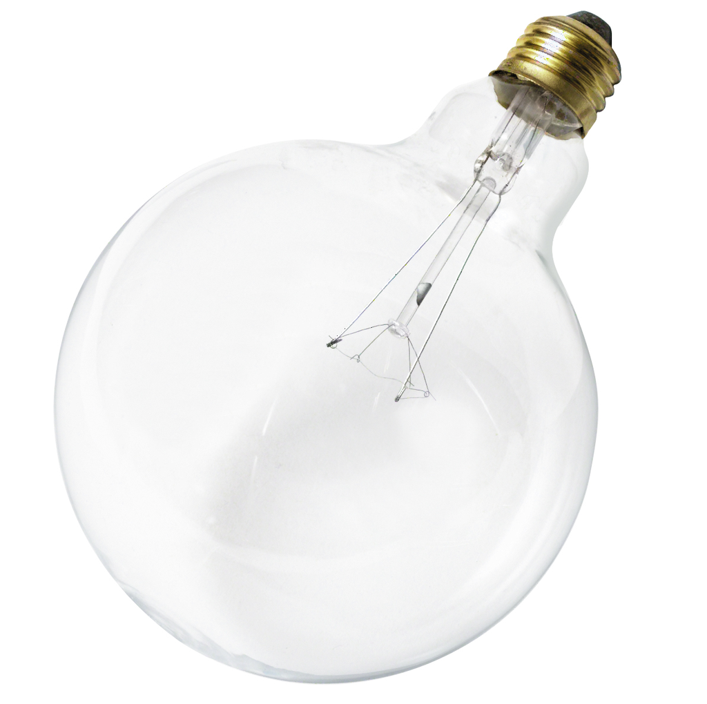 60 Watt G40 Incandescent; Clear; 4000 Average rated hours; 580 Lumens; Medium base; 120 Volt
