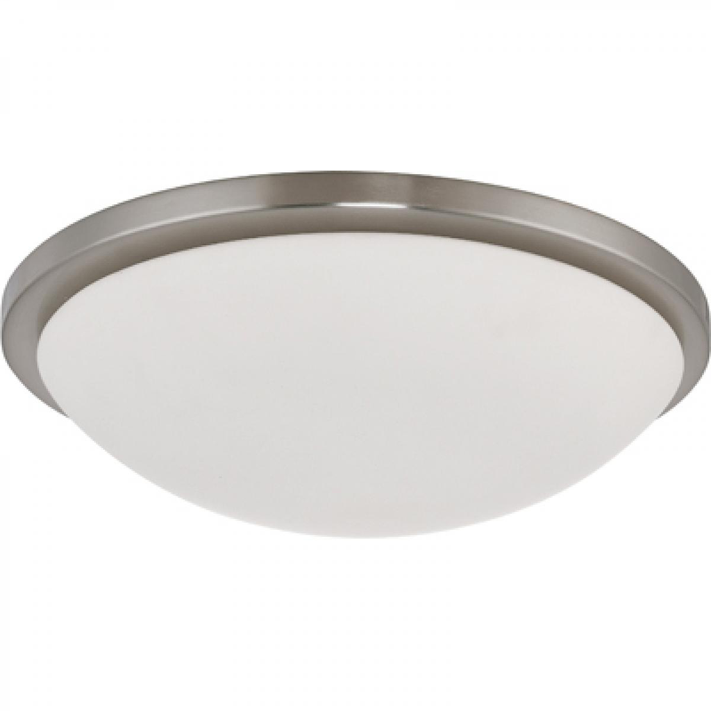 Button LED - 17''- Flush with Frosted Glass - Brushed Nickel Finish
