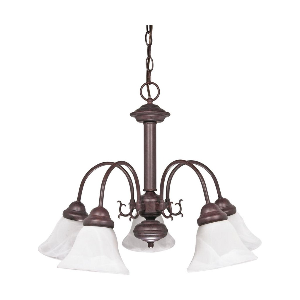 Ballerina - 5 Light Chandelier with Alabaster Glass - Old Bronze Finish