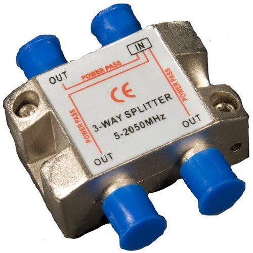 3 Way Splitters with Ground Block Satellite 5-2050Mhz
