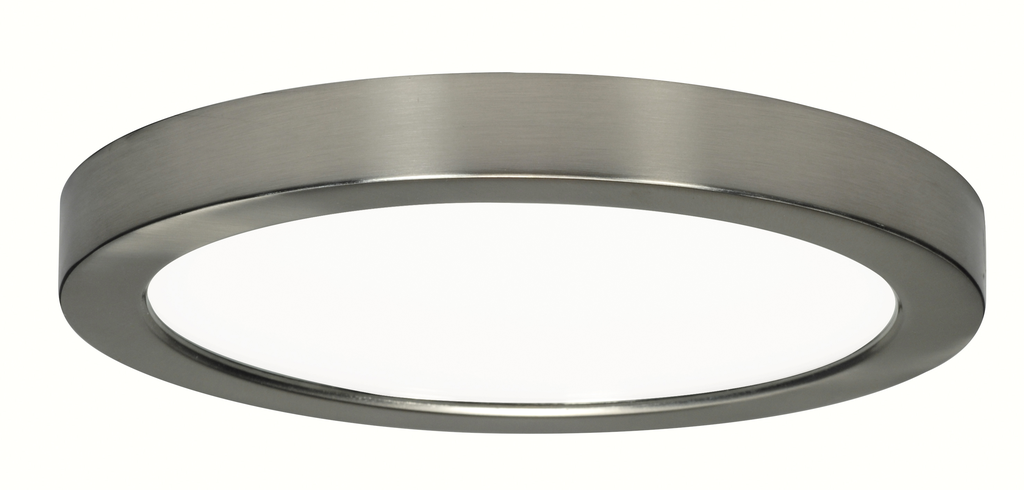 13.5 watt; 7" Flush Mount LED Fixture; 5000K; Round Shape; Brushed Nickel Finish; 120 volts