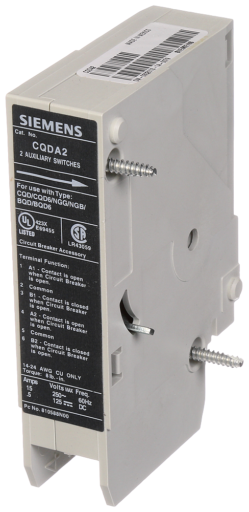 BREAKER CQD 240VAC 2A-2B AUX SW