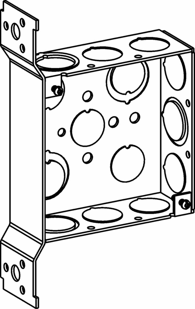 1-1/2" DEEP, 4" SQUARE (4S) BOX WELDED WITH MKO & FB BRACKET