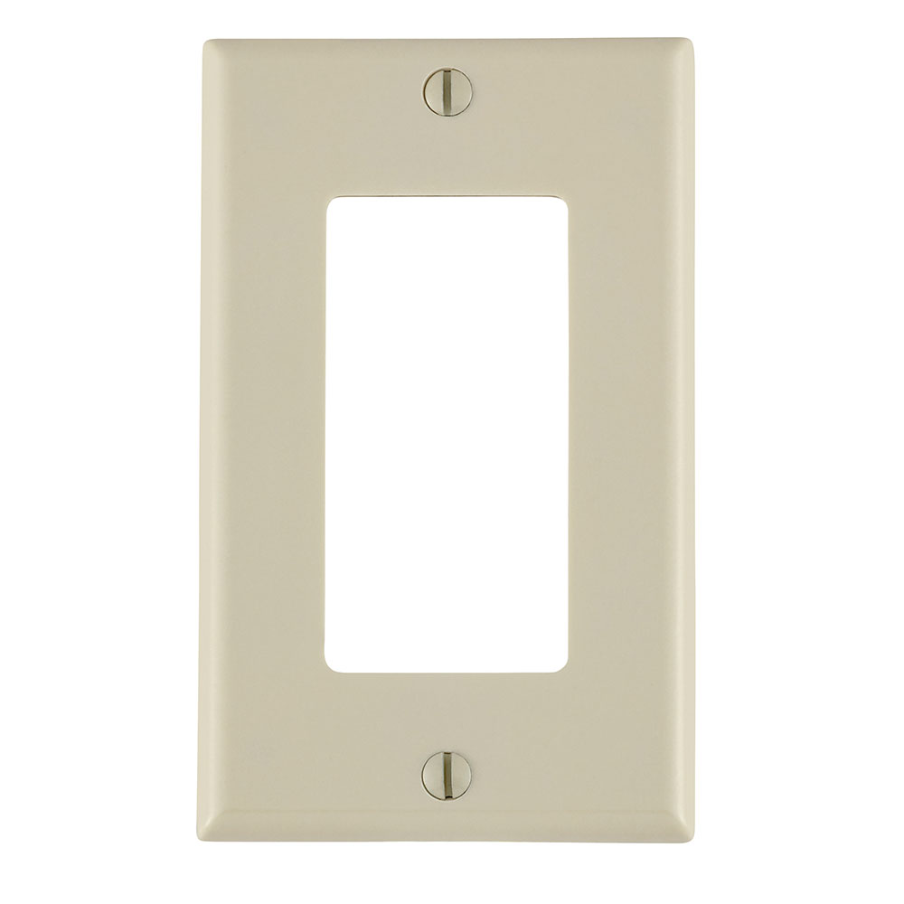 1-Gang Decora/GFCI Device Wallplate, Standard Size, Thermoset, Light Almond