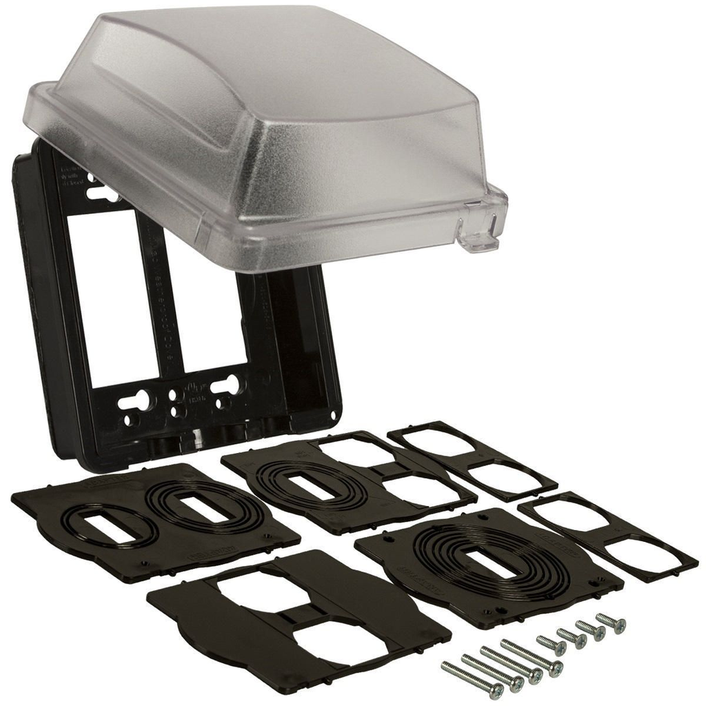 2-Gang Weatherproof In-Use Cover, 55-in-1, 2-3/4 in. Deep, Clear