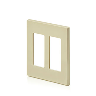 2-Gang Decora Plus Screwless Wallplate Polycarbonate, Ivory