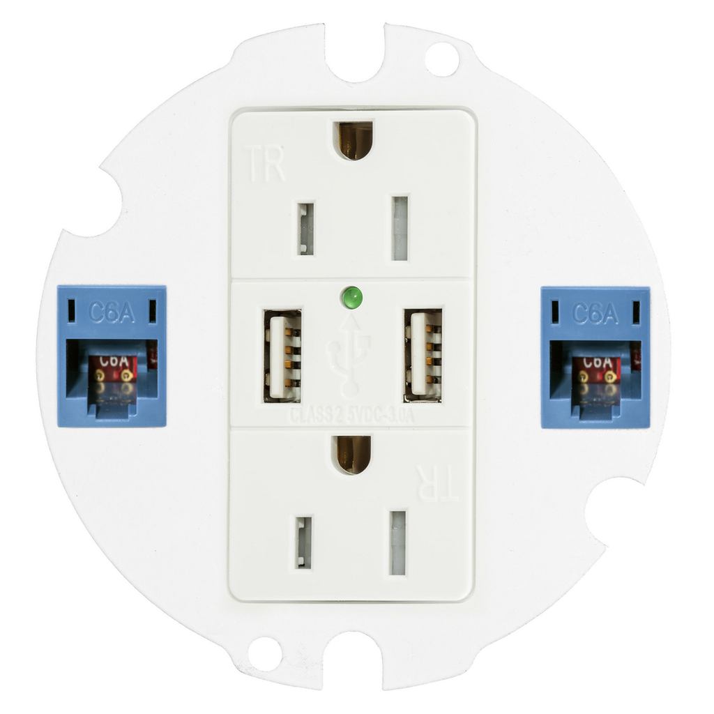 4" Series, Sub Plate, (1) StyleLine® Decorator Opening, (2) Keystone Jack Openings