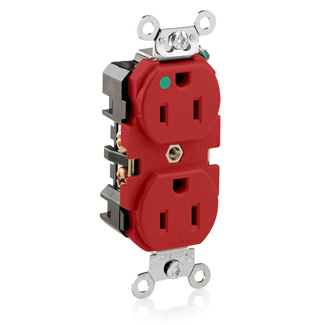 15 Amp Duplex Receptacle/Outlet, Hospital Grade, Self-Grounding