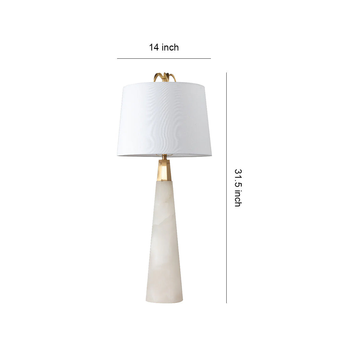 White Marble Table Lamp Elegant Luxury Nordic Tapered Stone Lamp