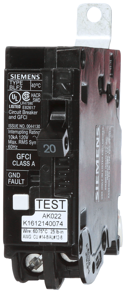 BRKR BLF2 GFCI 5mA 1P 120V 20A 10KA