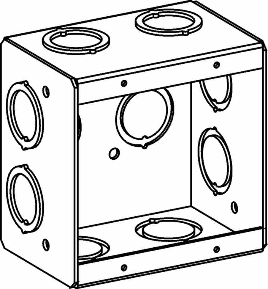 2-1/2" DEEP, 2-GANG MASONRY BOX WITH CKO