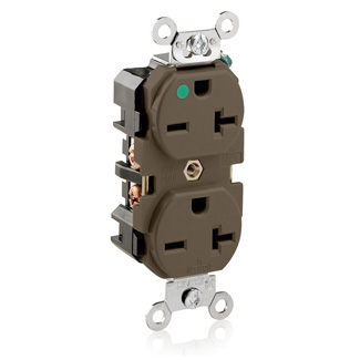 20 Amp Duplex Receptacle/Outlet, Hospital Grade, Self-Grounding