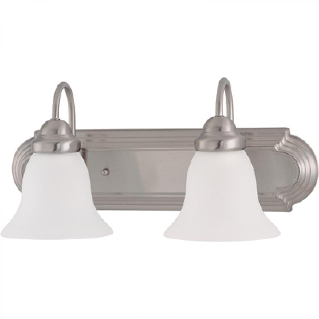 Ballerina - 2 Light 18" Vanity with Frosted White Glass - Brushed Nickel Finish