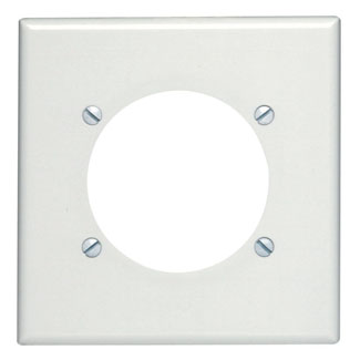 2-Gang Flush Mount Outlet/Receptacle Wallplate, Standard Size, Thermoset, Light Almond