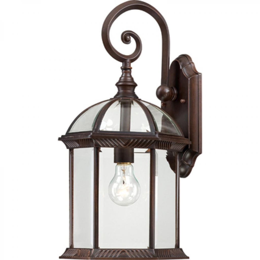 Boxwood - 1 Light 19" Wall Lantern with Clear Beveled Glass - Rustic Bronze Finish