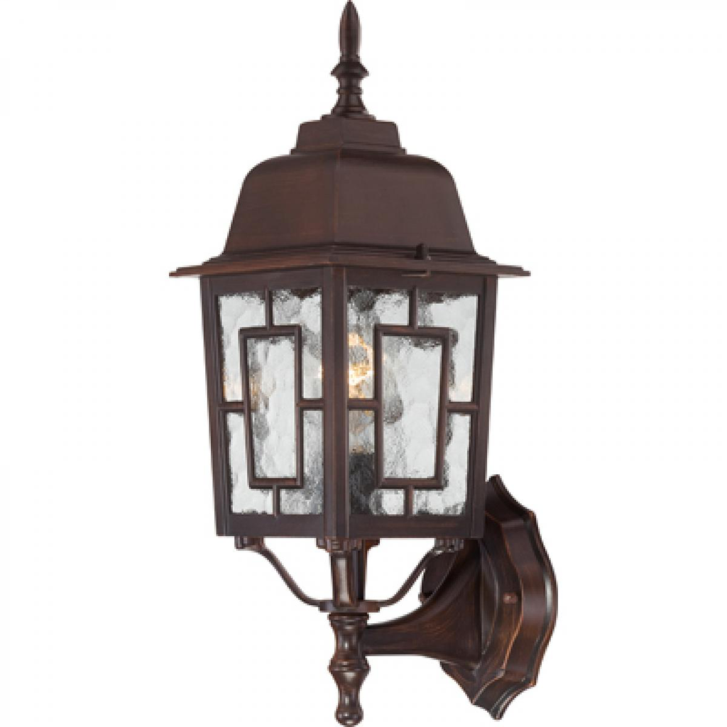 Banyan - 1 Light 17" Wall Lantern with Clear Water Glass - Rustic Bronze Finish