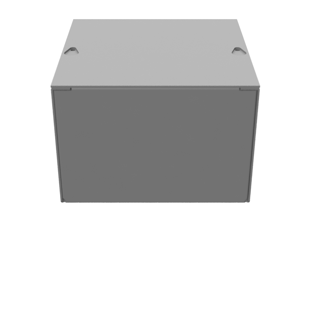 6x4X6 Screw Cover Type 1 UL Steel KOs Gray Cover w/Teardrop Slots Holes In Back