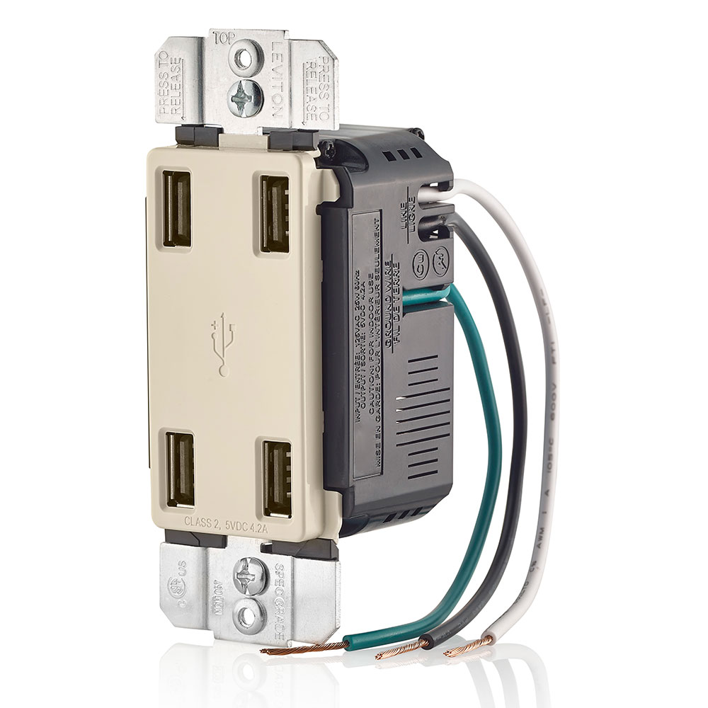4.2A 4-Port USB Type-A Wall Outlet Charger
