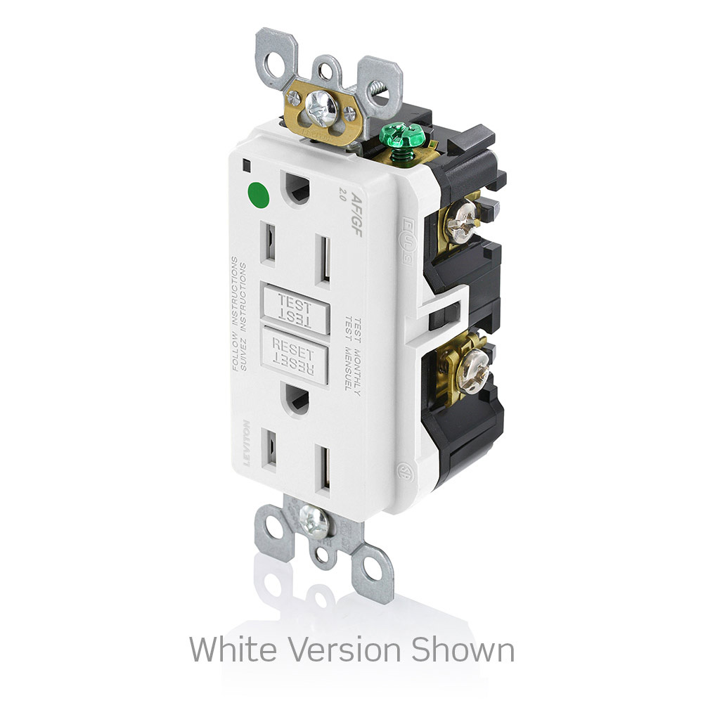 15 Amp SmartlockPro® AFCI/GFCI Receptacle/Outlet, Hospital Grade, Tamper-Resistant